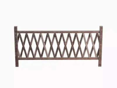 Wooden Fence C 02 Low-poly 3D model