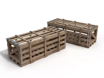 Wooden Crate 3D 3D model 10