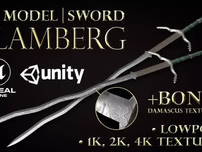 3D Model Flamberg Sword Low-poly 3D model