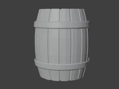 Low-Poly Stylized Medieval barrel Low-poly 3D model