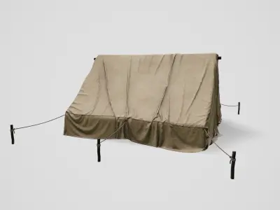 Camp Tent Desert Military  Low-poly 3D model