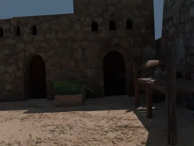 Desert Fortified Village 3D model