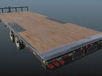 32FT BUMPER PULL TRAILER 3D model