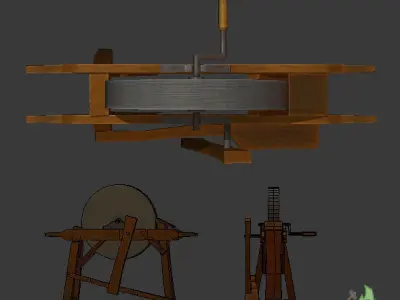 Old Grind Stone Low-poly 3D model