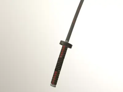 Katana Sword Demon Slayer Black Nichirin Low-poly 3D model
