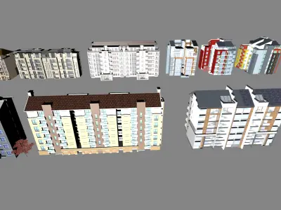 Buildings City building industrial park commercial housing 3D model V11