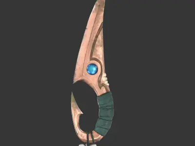 Water tribe knife Low-poly 3D model