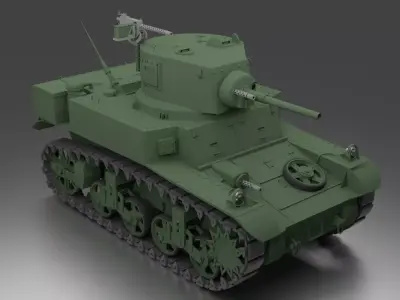 Tank M3A1 Stuart 3D model