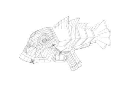 Shark Pistol Game Ready 3D Model Low-poly 3D model