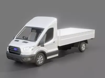 Ford Transit Flatbed Truck 3D model