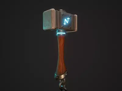 Hammer Low Poly 3D Model Low-poly 3D model purchase