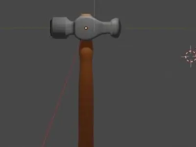 Hammer with orange handle Free 3D model