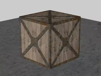 Wood box Free 3D model