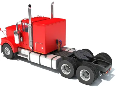 Semi Truck 3D model Textured