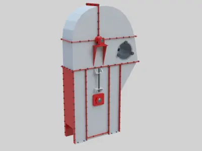 Bucket Elevator - Wheat Grain Flour Milling Machine Low-poly 3D model