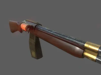 Steampunk Shotgun 3D model