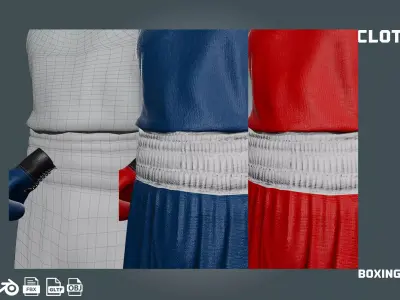 boxing - clothyfic outfits Low-poly 3D model
