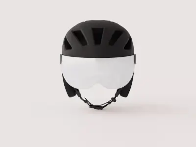 Pedelec Bicycle Helmet - Black Low-poly 3D model