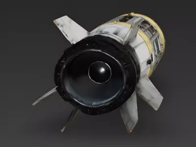Realistic Crashed Spacecraft 3D Model Low-poly 3D model