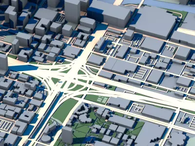 Part of Chicago 3D Model Downtown Chicago Skyline  3D model