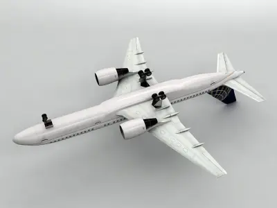 Boeing 757-200 Airliner - Continental Airlines Low-poly 3D model