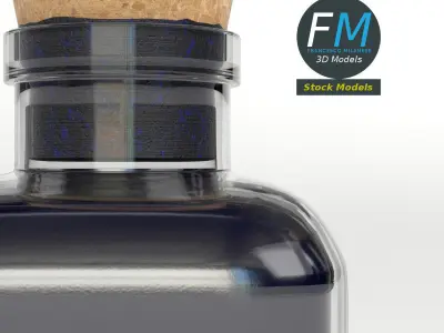 Vintage ink bottle 3D model