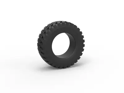 Offroad tire 24 Scale 1 to 10 3D print model