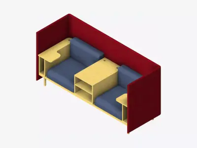 Sofa - Contemporary - Flame - Central Shelf Work Shelf Low-poly 3D model purchase