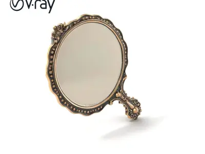 Ornate Antique Hand Mirror model pack Low-poly 3D model