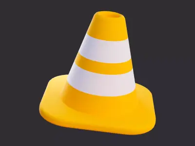 Low Poly Traffic Cone 3D model