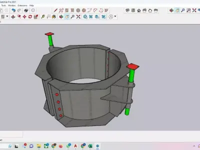 PILE CLAMP D600 Low-poly 3D model