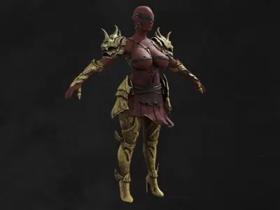 Set Royal Golden Armor Lion Asset Part Low-poly 3D model