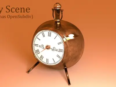 Nautical Roman Clock Vintage PBR Free low-poly 3D model