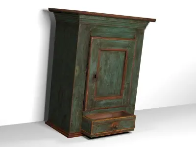 Vintage Wood Cabinet 3D model