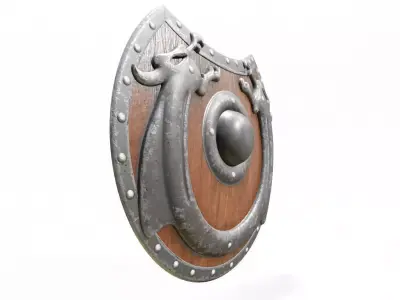 medieval viking shield  Low-poly 3D model