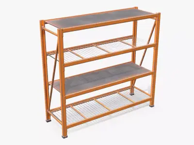 Industrial Shelf Low-poly 3D model order