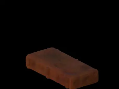 Construction Brick Aged Low-poly 3D model