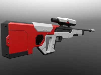 Sniper Rifle Low-poly 3D model buy