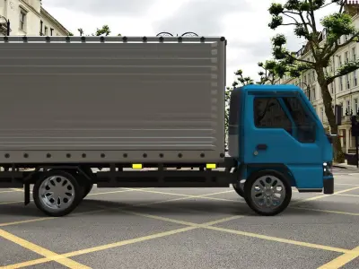 Isuzu truck 3d model Low-poly 3D model