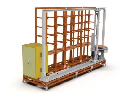 MiniLoad ASRS system automated warehouse design model 3D model