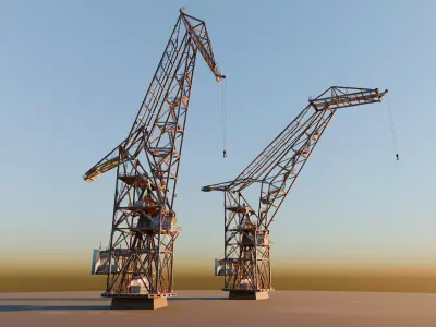 Harbor crane Low-poly 3D model purchase