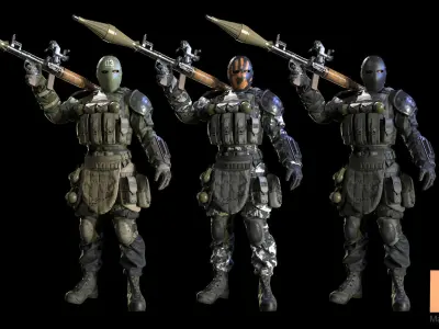Soldier Future 03 Low-poly 3D model
