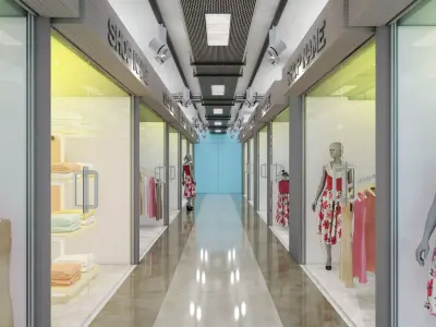 SHOPPING CORRIDOR INTERIOR Free 3D model