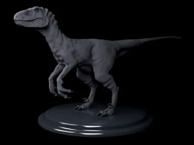 Raptor textued high poly 3D model