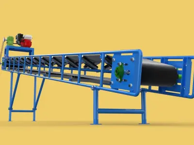 INDUSTRIAL CARRIER BELT CONVEYOR 3D model