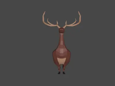 Low Poly Deer Low-poly 3D model