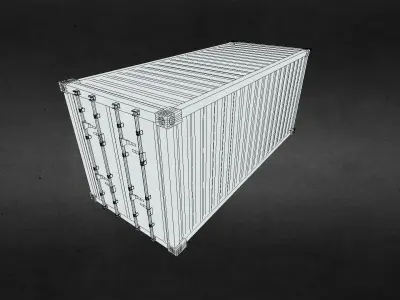 53ft Shipping Container that is Game Ready Low-poly 3D model