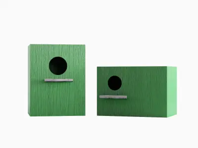 Colored Birdhouse 03 Low-poly 3D model