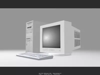 Computer 01 Low-poly 3D model