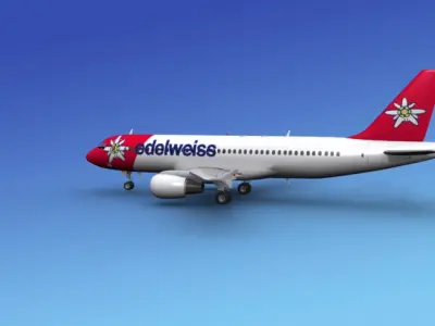Airbus A320 Edelweiss 3D model